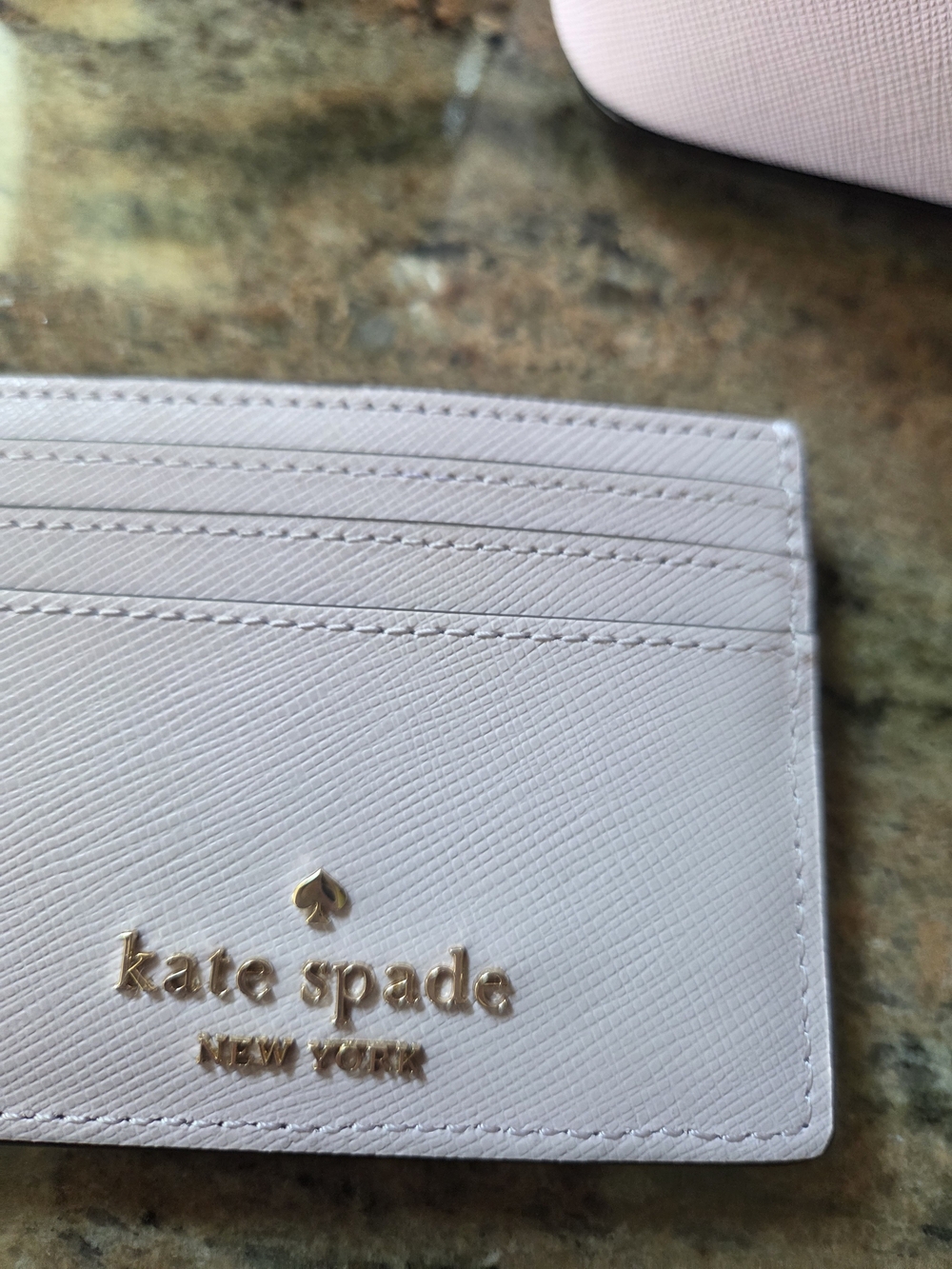 kate spade Light Pink Saffiano Leather Bucket Bag with Pearl Accent Card Holder - Picture 12 of 13